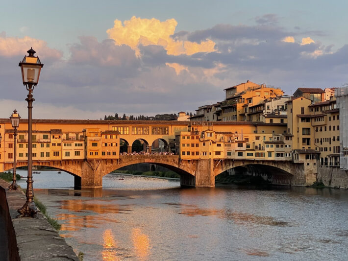 florence at sunset while visiting the david statue