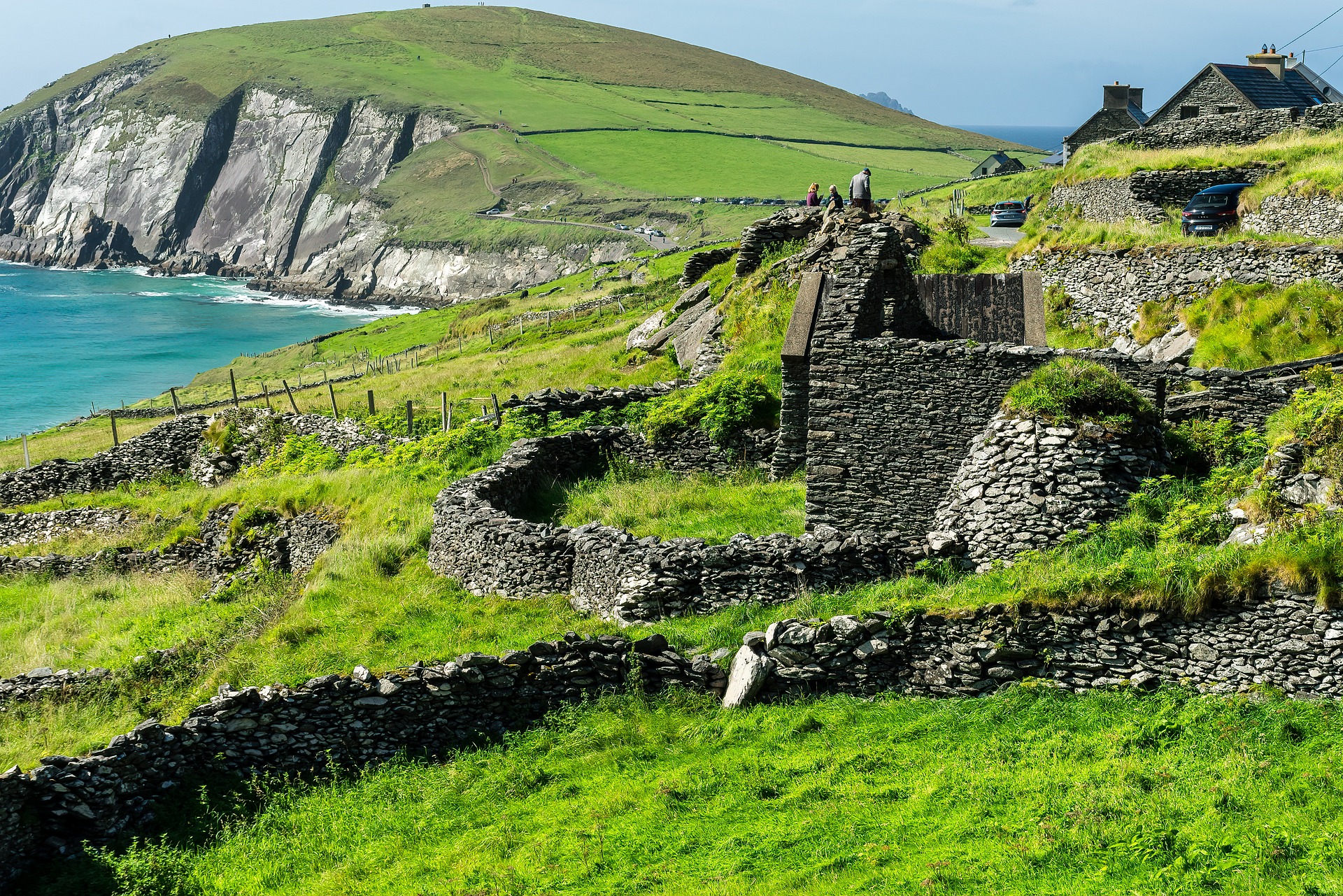Ruins meet ocean along Dingle's Slea Head Drive