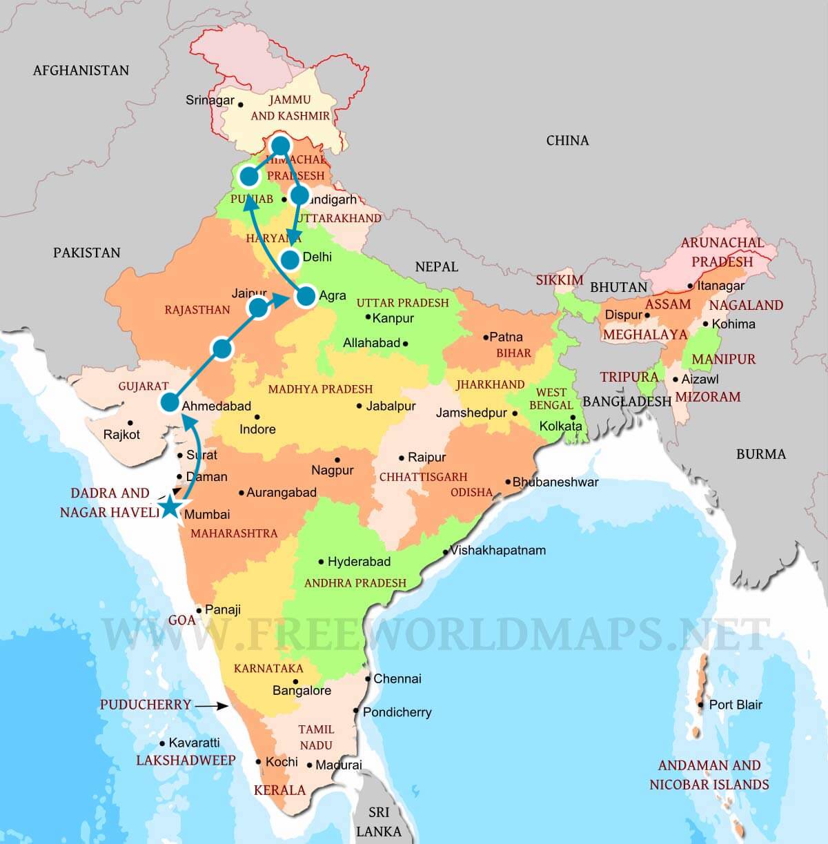 my itinerary through india during my one year trip