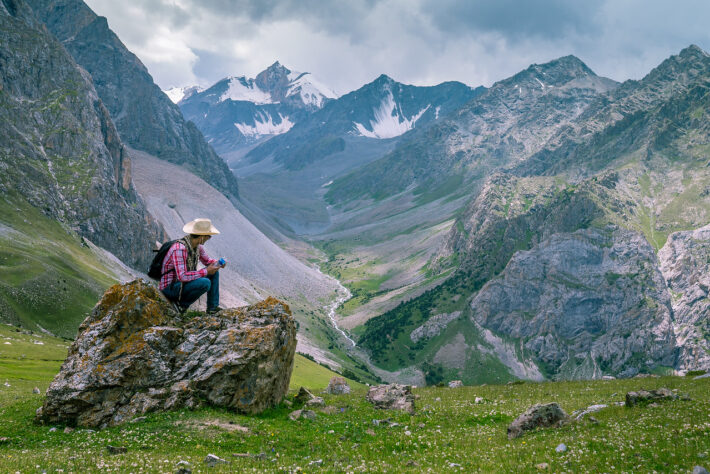 hiking in Kyrgyzstan with World Nomads travel insurance